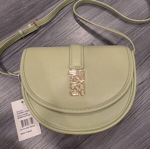 NWT Cavalli Class Marina Saddle Flap Sling Bag Leaf Green Pistachio $98